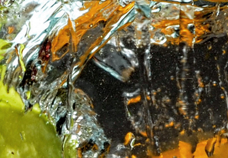Rund tavla Refreshing - A Photo of Fruit Falling Into the Water on Black Background 148716 additionalImage 4