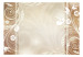 Fototapet Subtil abstraktion - mönster av vita blommor på brun-beige bakgrund 59716 additionalThumb 1