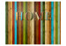 Fototapet Hem - färgglad text "home" på färgglada vertikala träplankor 60916 additionalThumb 1