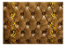 Fototapet Elegant mönster - lädertextur med guldiga mönster och blommor 61016 additionalThumb 1