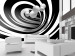 Fototapet Modern abstraktion - svartvit tunnel med 3D-djupillusion och kulor 62016