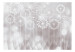Fototapet Strålande blommor - maskrosor på silverbakgrund i geometriska mönster 64726 additionalThumb 1