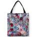 Shoppingväska In a flower thicket - motif in shades of pink, green and blue 147436