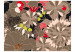 Fototapet Abstraktion - fantasifulla blommor med färgglada accenter på svart bakgrund 60736 additionalThumb 1