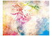 Fototapet Färgglad gatukonst med figur - regnbågens fantasibild med kvinnlig silhuett 61246 additionalThumb 1