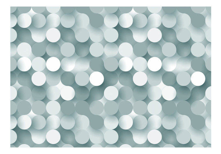 Fototapet Geometrisk fantasi med nät - bakgrund med vita och grå cirklar 61956 additionalImage 1