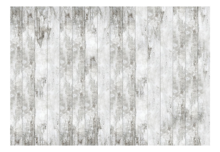 Fototapet Monolitisk bakgrund - gråvit komposition av vertikala träplankor 64756 additionalImage 1