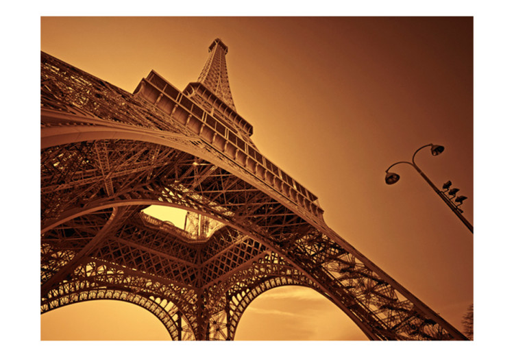 Fototapet Paris symbol - stadslandskap av parisisk arkitektur med Eiffeltornet på en sepiafärgad bakgrund. 59866 additionalImage 1