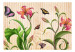 Fototapet Vintage - vår och blommor omgivna av fjärilar i form av en ritning 60676 additionalThumb 1