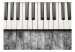 Fototapet Inspirerad av klassisk musik - konstnärligt pianoklaviatur på en grå träbakgrund 61376 additionalThumb 1