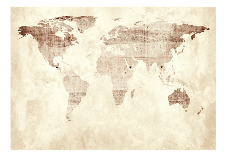 Fototapet Gammal karta - världskarta i retrostil med kontinenter och bleknade effekter 60107 additionalImage 1