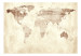 Fototapet Gammal karta - världskarta i retrostil med kontinenter och bleknade effekter 60107 additionalThumb 1