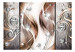 Fototapet Abstraktion med glans - subtila mönster på silverbakgrund med diamanter 61907 additionalThumb 1