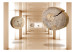 Fototapet Glaspassage - beige kolumner och svävande trä i en korridor 63817 additionalThumb 1