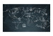 Fototapet Världskarta - kontinenter på svart bakgrund med etiketter 59957 additionalThumb 1