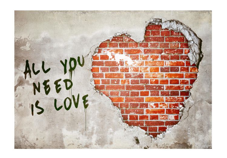 Fototapet Kärleken är allt du behöver - konstnärlig mural med text och kärlekstema 60757 additionalImage 1