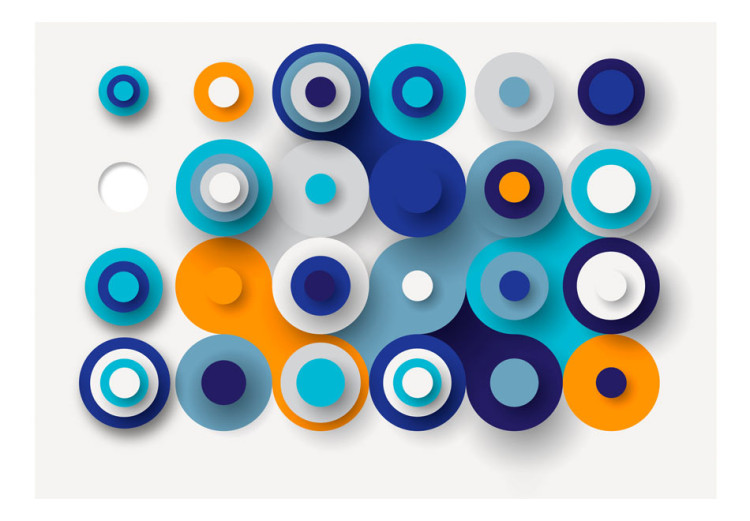 Fototapet Blå geometrisk cirkel - modern bakgrund med färgglada cirklar 61957 additionalImage 1