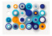 Fototapet Blå geometrisk cirkel - modern bakgrund med färgglada cirklar 61957 additionalThumb 1