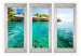Fototapet Ensam ö - landskap med lugnt hav med turkos vatten och palmer 61687 additionalThumb 1