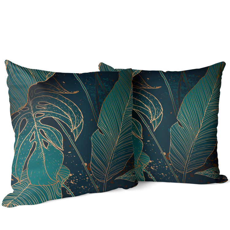 Mikrofiberkudda Botanical gold - a floral composition with monstera leaves cushions 146797 additionalImage 6