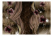 Fototapet Burgundy brus - abstraktion med blommor på en bakgrund med quiltning och pärlor 60808 additionalThumb 1