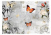 Fototapet Postkort med natur - fjärilar på en grå-vit bakgrund med text och blommor 61308 additionalThumb 1