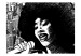 Fototapet Jazzsångerska - svartvit kvinna som sjunger i en stadsmiljö 61118 additionalThumb 1