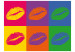 Fototapet Kyss - läppar i popkonststil i olika färger och kompositioner 61218 additionalThumb 1