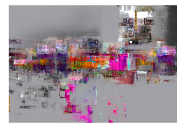 Fototapet Modern konst - abstrakt färgglad design på en enfärgad bakgrund 64418 additionalImage 1
