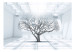 Fototapet Geometriskt landskap - kargt träd i vitt utrymme med glans 64628 additionalThumb 1