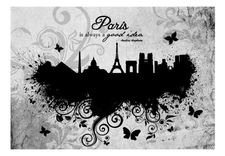 Fototapet Paris är alltid en bra idé - text med stadens arkitektur 59938 additionalImage 1