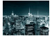 Fototapet New York på natten - arkitektur med upplysta skyskrapor 61638 additionalThumb 1