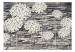 Fototapet Stenkompisition - vita blommor på en grå stenmur 64538 additionalThumb 1