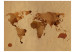 Fototapet Kaffets värld - abstrakt världskarta med fläckar på sandig bakgrund 59948 additionalThumb 1