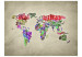 Fototapet Mångfärgade kontinenter - världskarta med texter på engelska 59978 additionalThumb 1