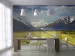 Fototapet Sydliga Alperna - landskap med en väg genom höga berg och blå himmel 60578