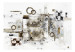 Fototapet Abstrakt komposition - konstnärlig kollage med svartvita cirklar 64398 additionalThumb 1