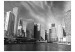 Fototapet Stadens arkitektur - svartvit panoramavy över skyskrapor i Chicago, USA 59729 additionalThumb 1