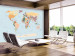 Fototapet Geografilektion - färgglad världskarta för att lära sig länder på engelska 64329