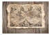 Fototapet Nova Orbis Tabula - retro världskarta med figurer på träbakgrund 67029 additionalThumb 1