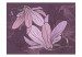 Fototapet Lila magnolior - fantasifullt motiv med magnoliablommor på enhetlig bakgrund 60739 additionalThumb 1