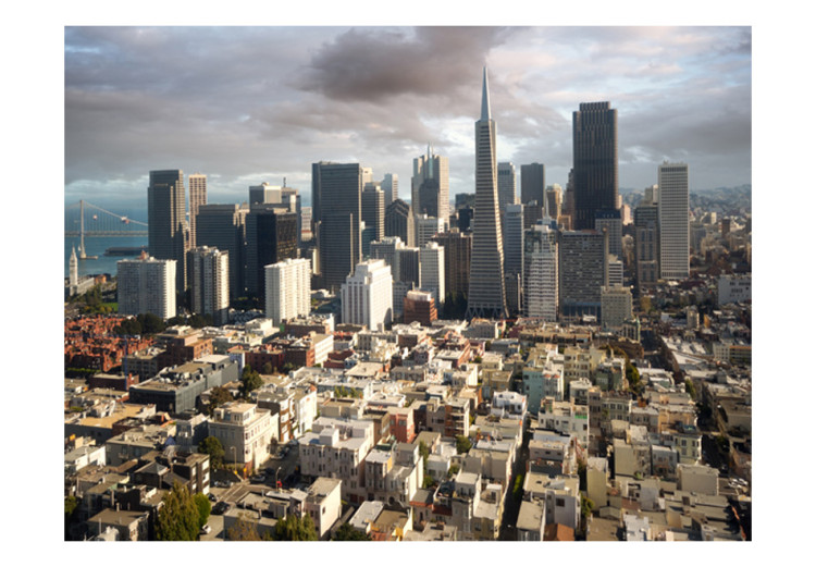 Fototapet Stadsarkitektur - skyskrapor i San Francisco, USA med moln 59749 additionalImage 1