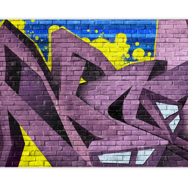 Fototapet Street art - graffiti - stads-mural med mönster på en tegelvägg 60549 additionalImage 3