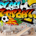 Fototapet Färgglatt sportgraffiti - fotbollsexpression för tonåringar 61149 additionalThumb 6