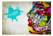 Fototapet Graffiti skönhet - mural i street art-stil med en färgstark ansikte i mönster 60559 additionalThumb 1