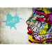 Fototapet Graffiti skönhet - mural i street art-stil med en färgstark ansikte i mönster 60559 additionalThumb 3