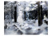 Fototapet Vinterskog - skoglandskap med träd i snö i dämpade färger 60269 additionalThumb 1