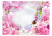 Fototapet Doften av nejlikor - abstrakt blommotiv med texter och moln 60669 additionalThumb 1