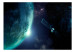 Fototapet Förtrollande kosmos - galaxlandskap med jorden och en flytande satellit 64569 additionalThumb 1