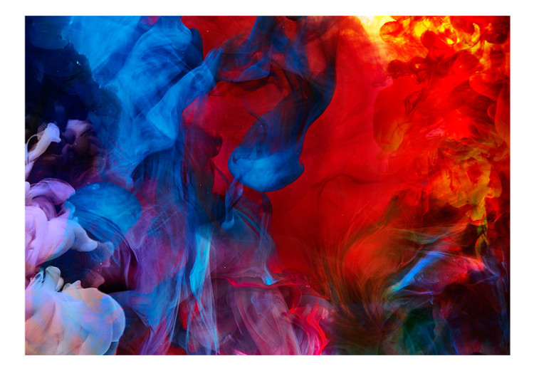 Fototapet Färgglada lågor - abstraktion med färgrika blandande rökelser 61779 additionalImage 1